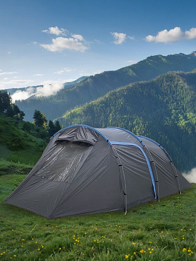 Палатка 4-местная, 255+225х270х155 см, 2 слоя, 1 комн, с москитной сеткой, Green Days, Tunel tent