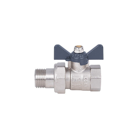 Кран для воды, 3/4", г-ш, с американкой, ручка-бабочка, AquaLink