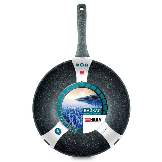 Сковорода-вок литой алюминий, 30 см, антипригарное покрытие, Нева Металл Посуда, Байкал, 253130W