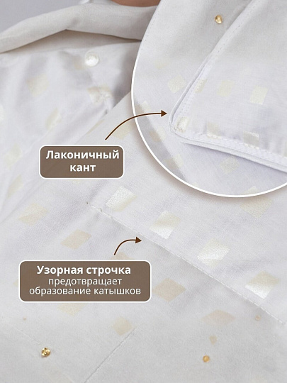 Одеяло евро, 200х220 см, Формула, полупух I кат, пух 60% перо 40%, 400 г/м2, зимнее, чехол тик, кант, Бел-Поль