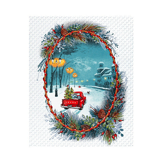 Набор полотенец кухонных 3 шт, 45х60 см, рогожка, 100% хлопок, АртДизайн, Огонек, Россия