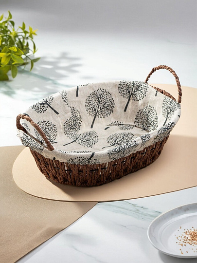 Корзина 30х21х8 см, овальная, плетеная, с ручками, Дерево, Y6-2526
