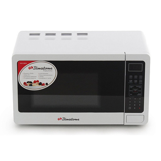 Микроволновая печь Binatone, FMO 20D55, 20 л, 700 Вт, электронная, 6 уровней мощности, белая
