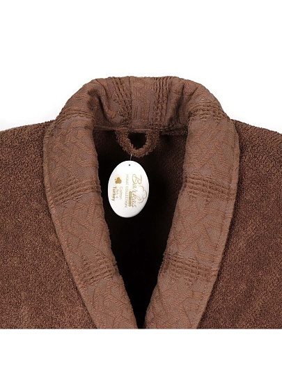 Халат мужской, махровый, 100% хлопок, коричневый, XL-XXL, 52-54, Barkas, Aria, AI-1905027