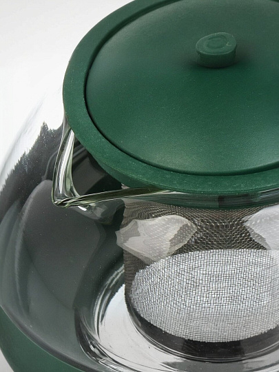 Чайник заварочный стекло, 0.75 л, с ситечком, Barouge, ВF-500, зеленый