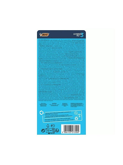 Станок для бритья Bic, Flex3 Hybrid, для мужчин, 3 лезвия, 4 сменные кассеты, 8930161