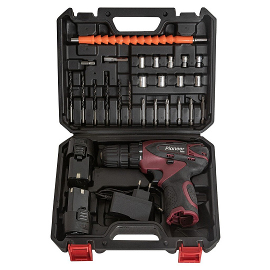 Дрель-шуруповерт аккумуляторный, Pioneer, CD-M1202C, 12 В, кейс, 17273