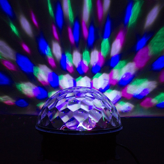 Лампа светодиодная черная, Старт, LED Disco RGB TL/MP3, 12321
