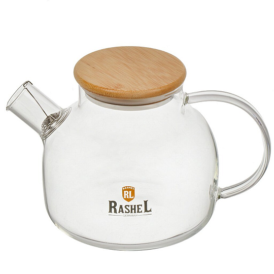 Чайник заварочный стекло, 1 л, с ситечком, с подставкой, RasheL, R8351