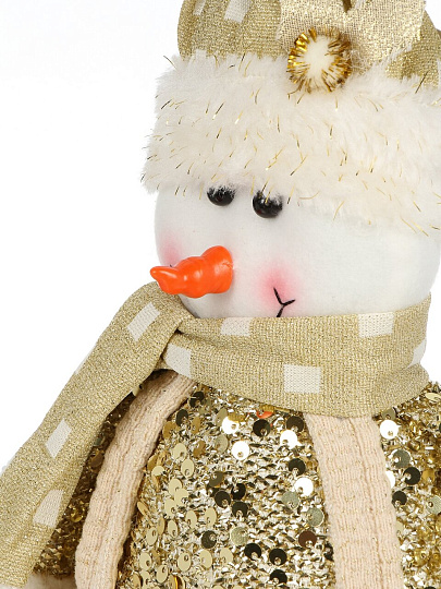 Фигурка декоративная, Снеговик, золото, текстиль, 30CM, Y4-9370