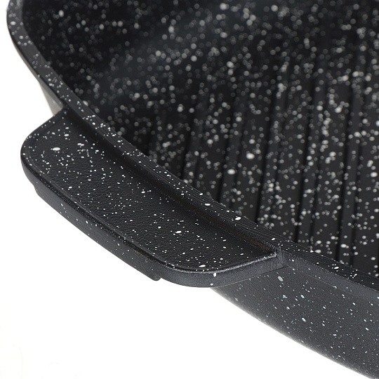 Сковорода-гриль алюминий, 28 см, антипригарное покрытие, Victoria, Гранит, съемная ручка, G050128