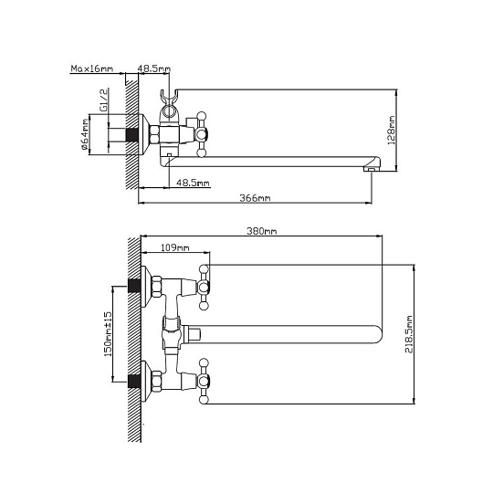Смеситель для ванны CRONWIL CB330-23