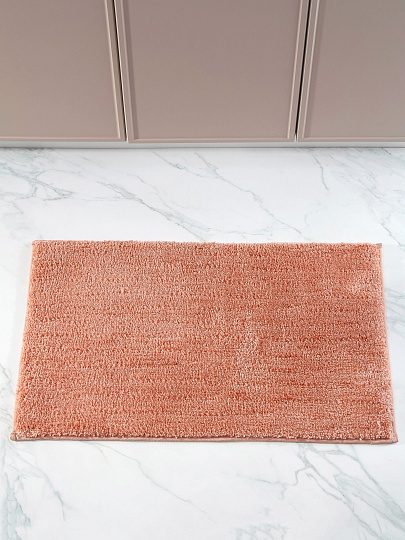 Коврик для ванной, 0.5х0.8 м, микрофибра, персиковый, Silvano, Лиона