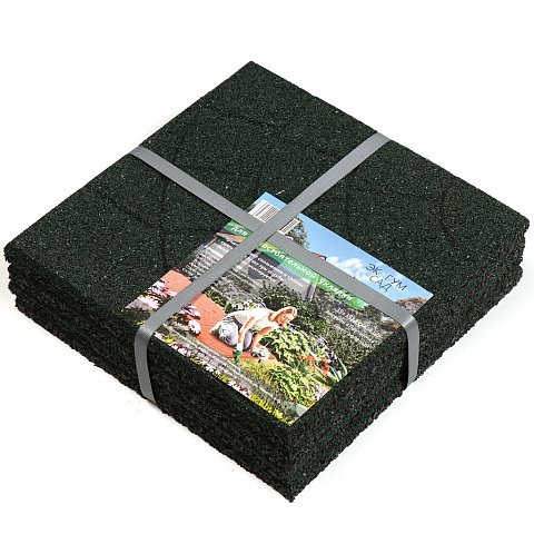 Плитка резина, 35х35х2 см, 4шт в упаковке, зеленая, Паутинка