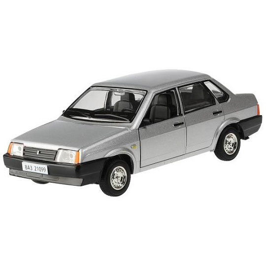 Машина детская Технопарк, Lada 21099, 18.5 см, инерционная, со светом и звуком, металл, пластик, VAZ-21099-S, серая