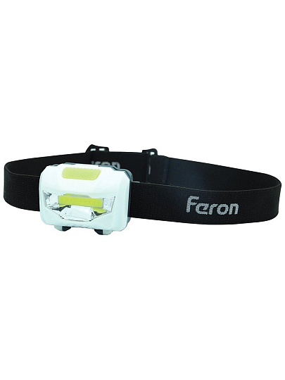Фонарь налобный, Feron, ТН2300, пластик, режим SOS, на батарейках, 3 Вт, ЗхААА, 1СОВ, IP44, 41679