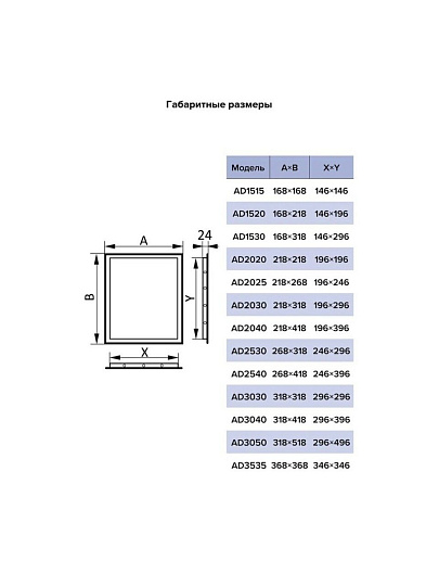 Люк ревизионный пластик, 168х218 мм, нажимной, 146х196, фланец, Auramax, Эра, AD