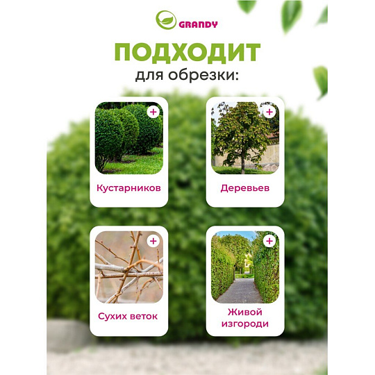 Сучкорез для веток, 740 мм, с наковальней, Grandy, телескопическая штанга, рукоятка алюминий, 402518