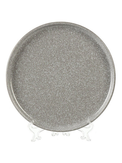 Тарелка обеденная, керамика, 27 см, круглая, Stone, Daniks, HMN240412A1-D/P, серая