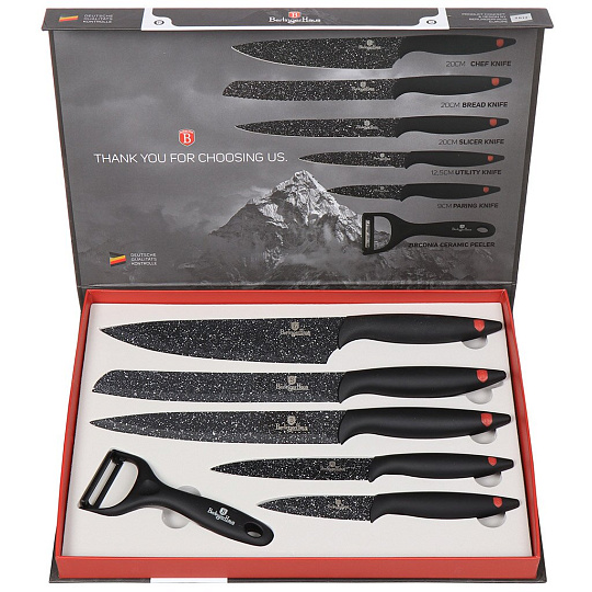 Набор ножей стальных Berlinger Haus Stone Touch Line 2007-ВН в подарочной упаковке, 6 предметов
