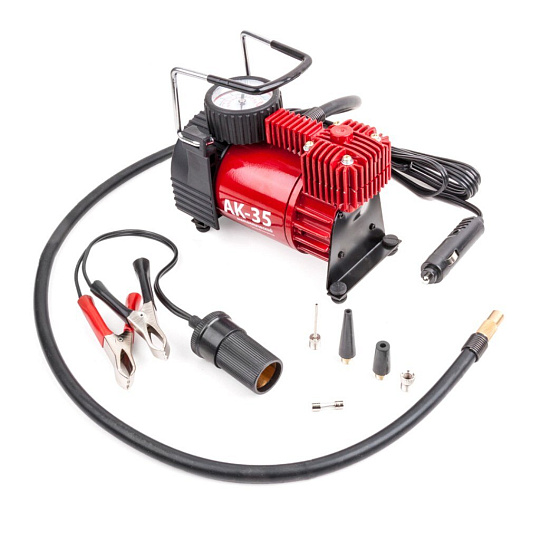 Компрессор автомобильный Autoprofi, AK-35, 35 л/мин, 12 В, 10 атм, 150 Вт, к прикуривателю, с манометром, шланг 1м, AK-35