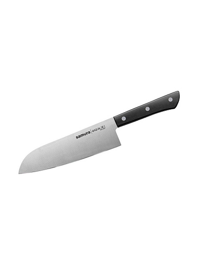 Нож кухонный Samura, Harakiri, сантоку, нержавеющая сталь, 17.5 см, рукоятка пластик, SHR-0095B/K