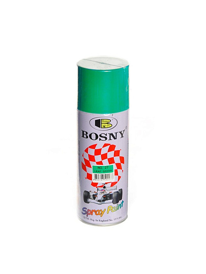 Краска аэрозольная, Bosny, №27, акрилово-эпоксидная, универсальная, моющаяся, глянцевая, зеленый лист, 0.4 кг