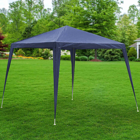 Тент-шатер синий, 2.4х2.4х2.4 м, четырехугольный, с толщиной трубы 0.6 мм, Green Days