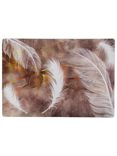 Салфетка для стола пластик, 40х28 см, прямоугольная, Перья, Y4-9144