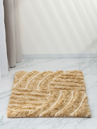 Коврик для ванной, 0.5х0.8 м, микрофибра, бежевый, Silvano, Лиона