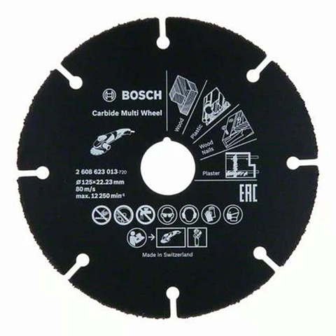 Диск пильный по дереву, Bosch, Carbide Multi Wheel, 125 мм, 2608623013