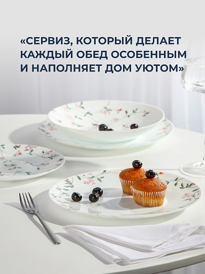 Сервиз столовый стеклокерамика, 18 предметов, на 6 персон, Nahal, PO-18SD-929