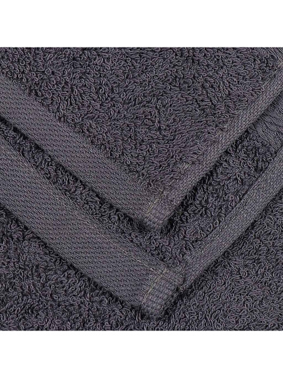 Полотенце банное 50х90 см, 100% хлопок, 375 г/м2, жаккардовый бордюр, Вышневолоцкий текстиль, графит, 615, Россия