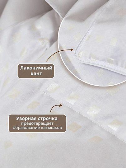 Одеяло 2-спальное, 175х205 см, Формула, полупух I кат, пух 60% перо 40%, 400 г/м2, зимнее, чехол тик, кант, Бел-Поль