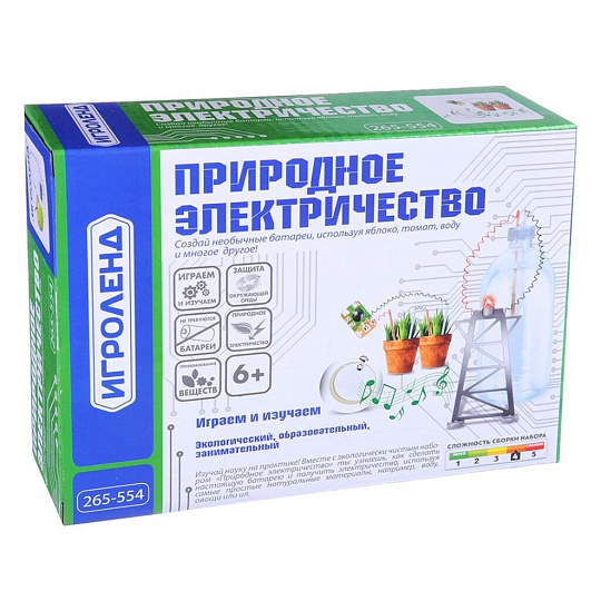 Конструктор Игроленд, Природное электичество, 20х15х6 см, робототехника, пластик, 265-554