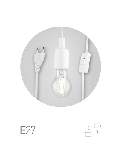 Светильник для растений, E27, 50 Вт, 220-240 В, IP20, с проводом 5 м и выключателем, Эра, FITO-Holder, Б0064206