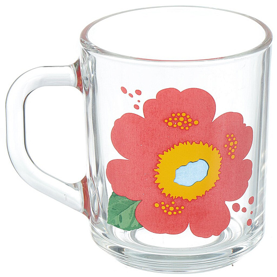 Кружка стекло, 200 мл, Green Tea Яркие цветы, ОСЗ, С1335