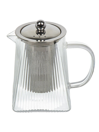 Чайник заварочный стекло, металл, 0.75 л, с ситечком, Daniks, B050187