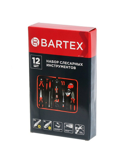 Набор слесарных инструментов Bartex, металл, пластик, сумка, 12 предметов