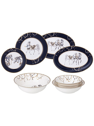 Сервиз столовый фарфор, 23 предмета, на 6 персон, Lefard, Horse Club, 590-588