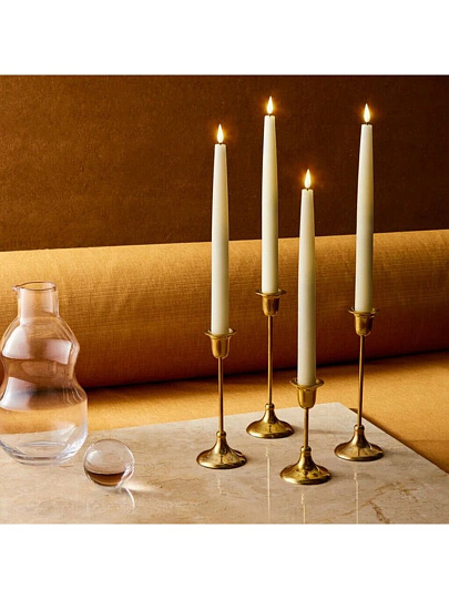Свеча декоративная, 25х2.1 см, стержень, бежевая, Bartek Candles, Barok