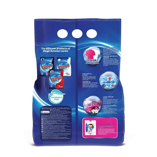 Стиральный порошок Bingo, 1.35 кг, автомат, универсальный, для белого и цветного белья