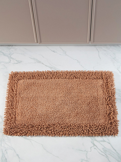 Коврик для ванной, 0.5х0.8 м, хлопок, buble, коричневый, Silvano, Лиона