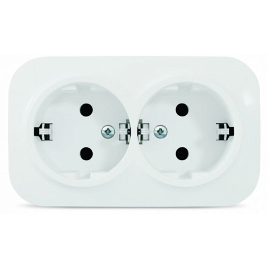 Розетка открытой установки, 2 гнезда, с заземлением, белая, Quel, Flos, 4202-0150-00102