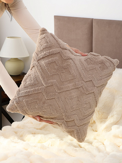 Наволочка декоративная Геометрия, 100% полиэстер, 45 х 45 см, светло-серая, A130037