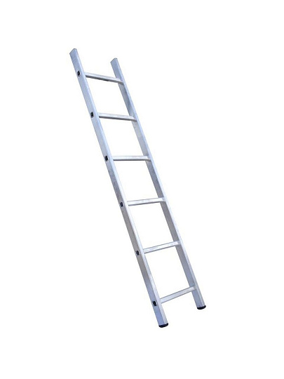 Лестница приставная, 1 секция, 6 ступеней, алюминий, 1.69 м, 150 кг, Alumet, 5106