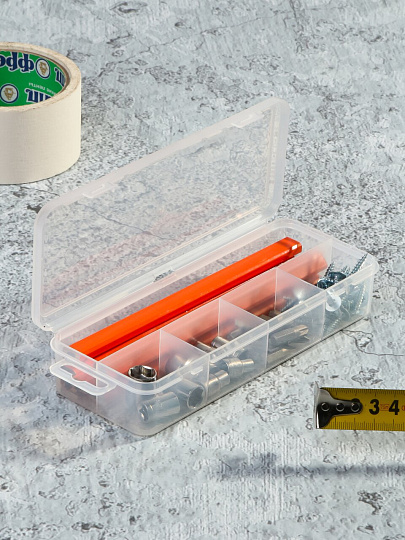 Ящик-органайзер для инструмента, 20х8х3.5 см, пластик, Bartex, 5 ячеек, с подвесом, 27803550508