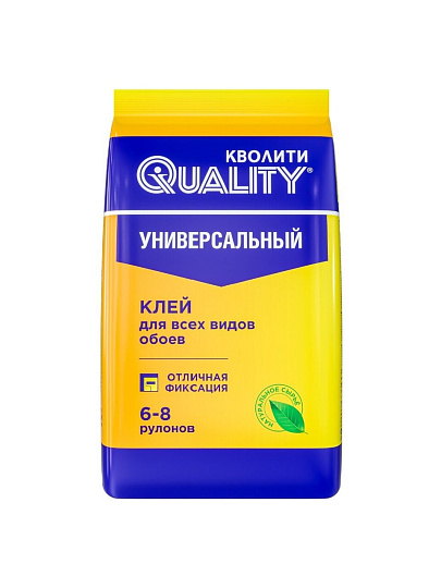 Клей для всех видов обоев, Quality, Универсальный, 200 г, 6-8 рулонов, пакет, 5000