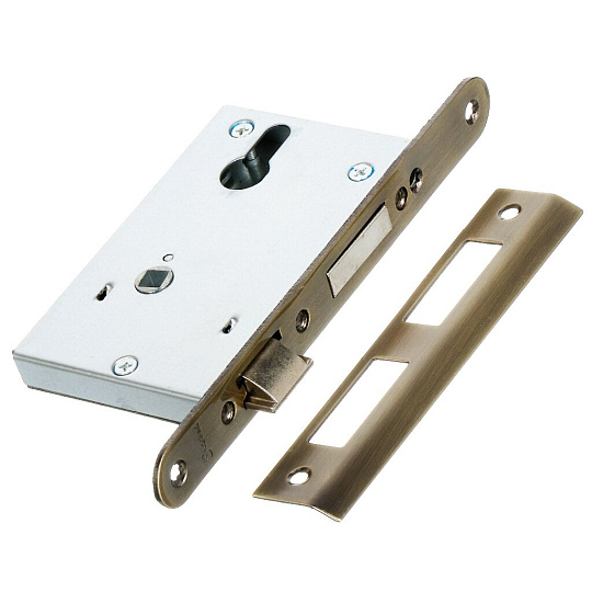 Замок врезной S-Locked, 162-40 мод. 247 AB, 120625, ручка в комплекте, цилиндровый, универсальный, бронза