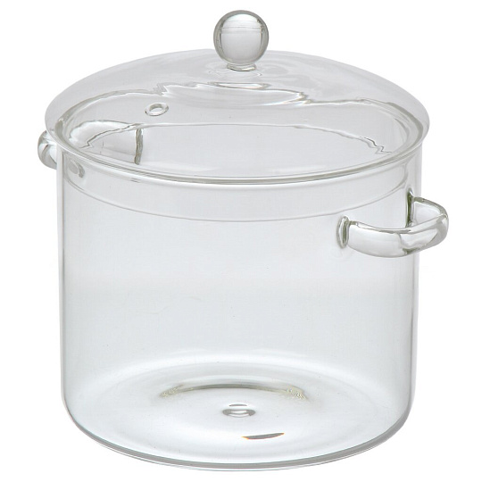 Кастрюля стекло, 3 л, для СВЧ, духовок и электрических плит, B150081, прозрачная